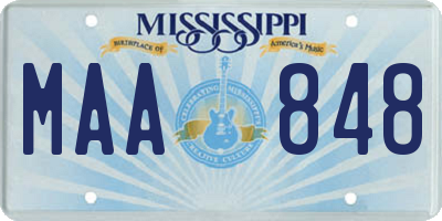 MS license plate MAA848