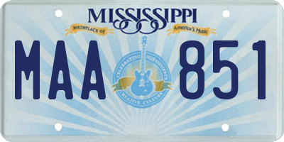 MS license plate MAA851