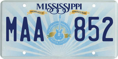 MS license plate MAA852