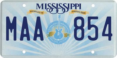 MS license plate MAA854