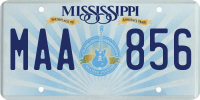 MS license plate MAA856