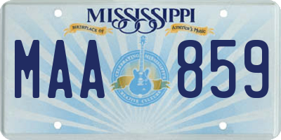 MS license plate MAA859