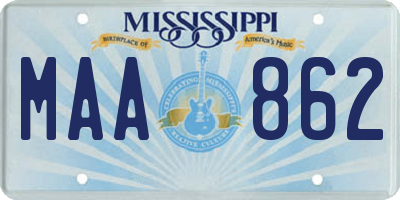MS license plate MAA862