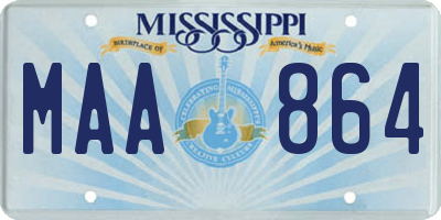 MS license plate MAA864