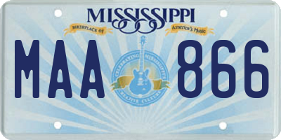 MS license plate MAA866