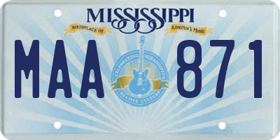 MS license plate MAA871