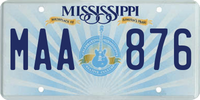 MS license plate MAA876