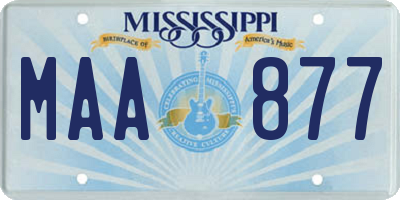 MS license plate MAA877