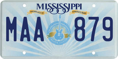 MS license plate MAA879