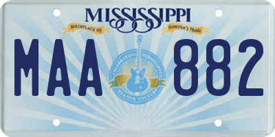 MS license plate MAA882