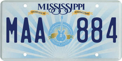 MS license plate MAA884