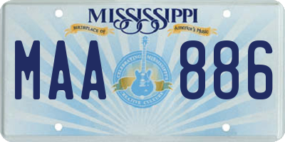 MS license plate MAA886