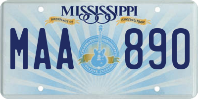 MS license plate MAA890