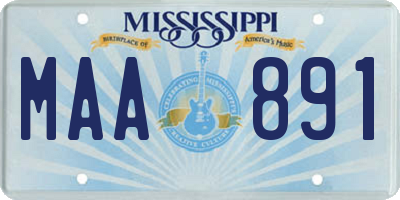 MS license plate MAA891