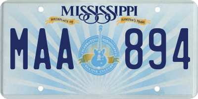 MS license plate MAA894