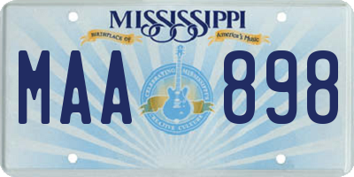 MS license plate MAA898