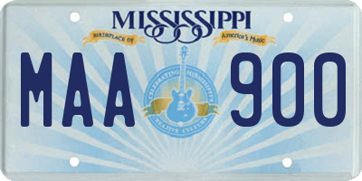 MS license plate MAA900