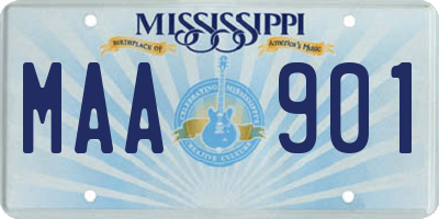 MS license plate MAA901