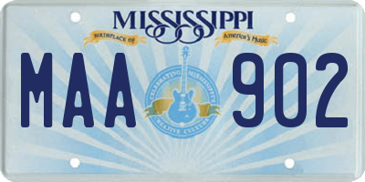 MS license plate MAA902