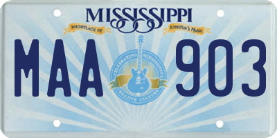 MS license plate MAA903