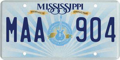 MS license plate MAA904