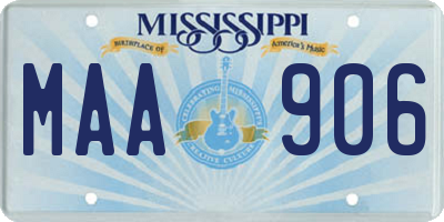MS license plate MAA906