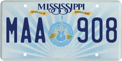MS license plate MAA908