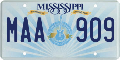 MS license plate MAA909