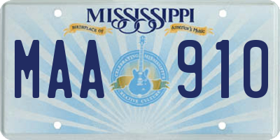 MS license plate MAA910
