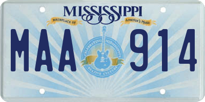 MS license plate MAA914