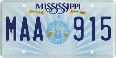 MS license plate MAA915