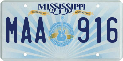 MS license plate MAA916