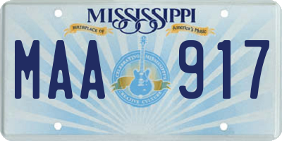 MS license plate MAA917