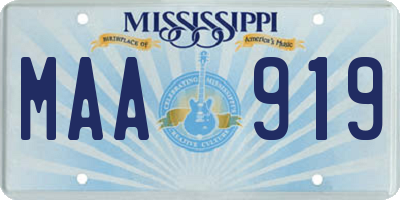 MS license plate MAA919