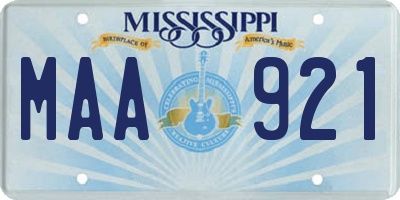 MS license plate MAA921