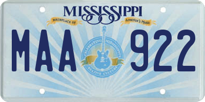 MS license plate MAA922