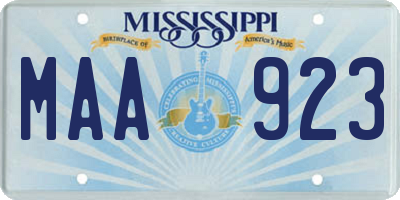 MS license plate MAA923
