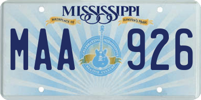 MS license plate MAA926