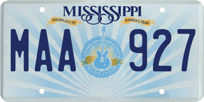 MS license plate MAA927