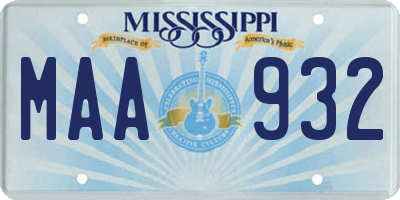 MS license plate MAA932