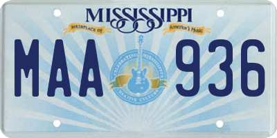MS license plate MAA936