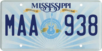 MS license plate MAA938