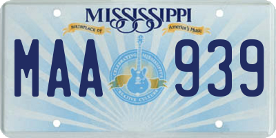 MS license plate MAA939