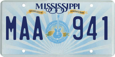 MS license plate MAA941