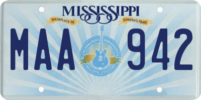 MS license plate MAA942