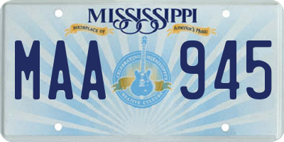 MS license plate MAA945