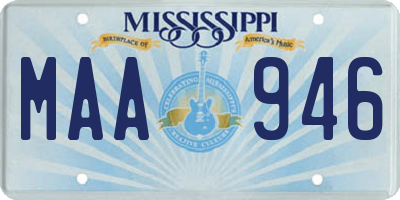 MS license plate MAA946