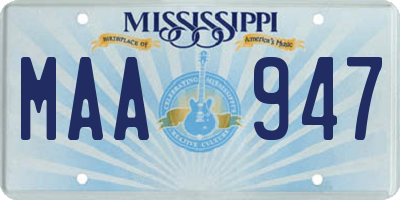 MS license plate MAA947