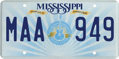 MS license plate MAA949