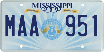 MS license plate MAA951
